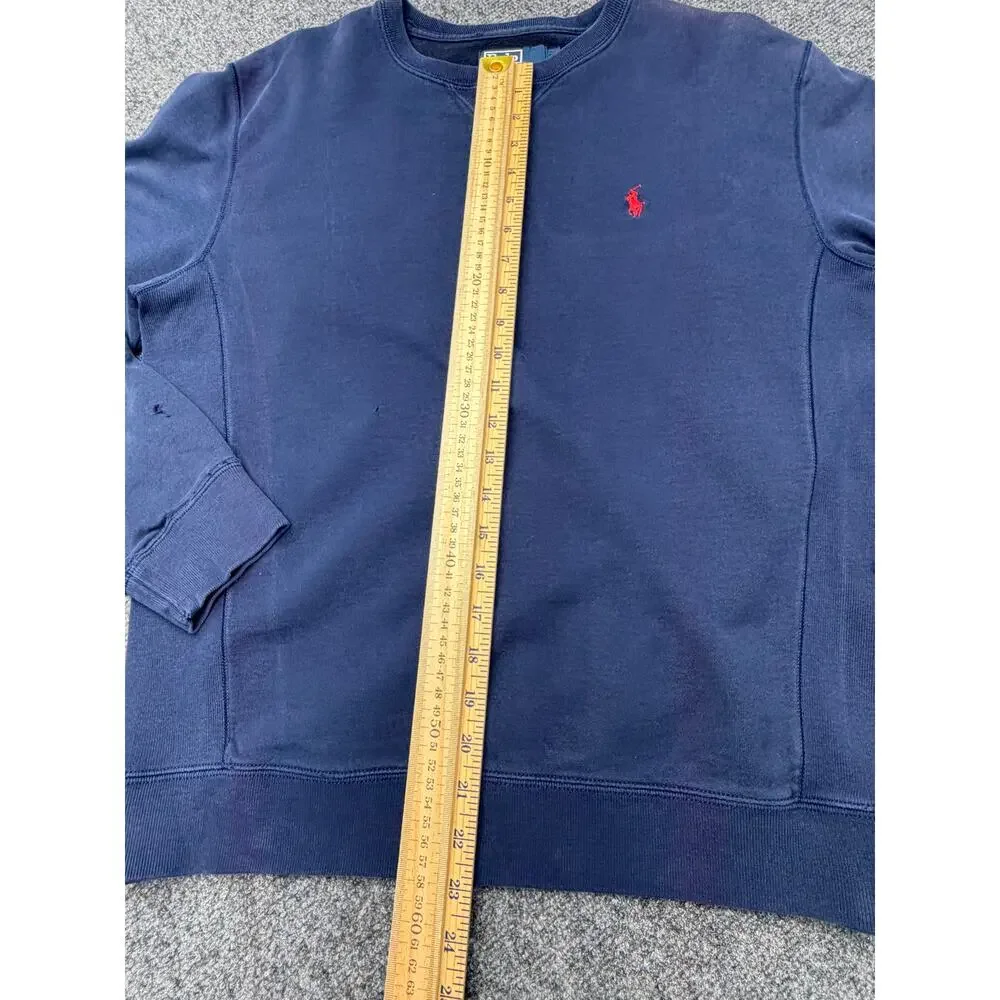 Polo Ralph Lauren Sweatshirt Mens S Navy Blue Pony Crewneck Pullover